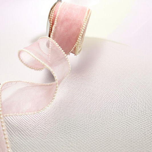 Pearl Ribbon| Size 2 inch | Length 9 Mtr |Light Pink