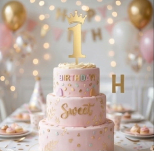 ACRYLIC NUMBER TOPPER  CROWN 1