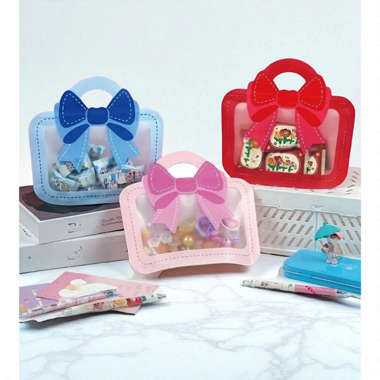 Transparent Zip Bag, Hamper Bag Cookies Bag  ,Hamper, Chocolate Pouch ,Pack of 10 PC's Random Colour, Size 7×10 inch