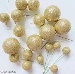 Glitter Faux Ball Golden Colour  20 pcs pack