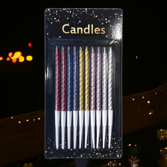Spiral Twist Candle 10 pcs Multicolour