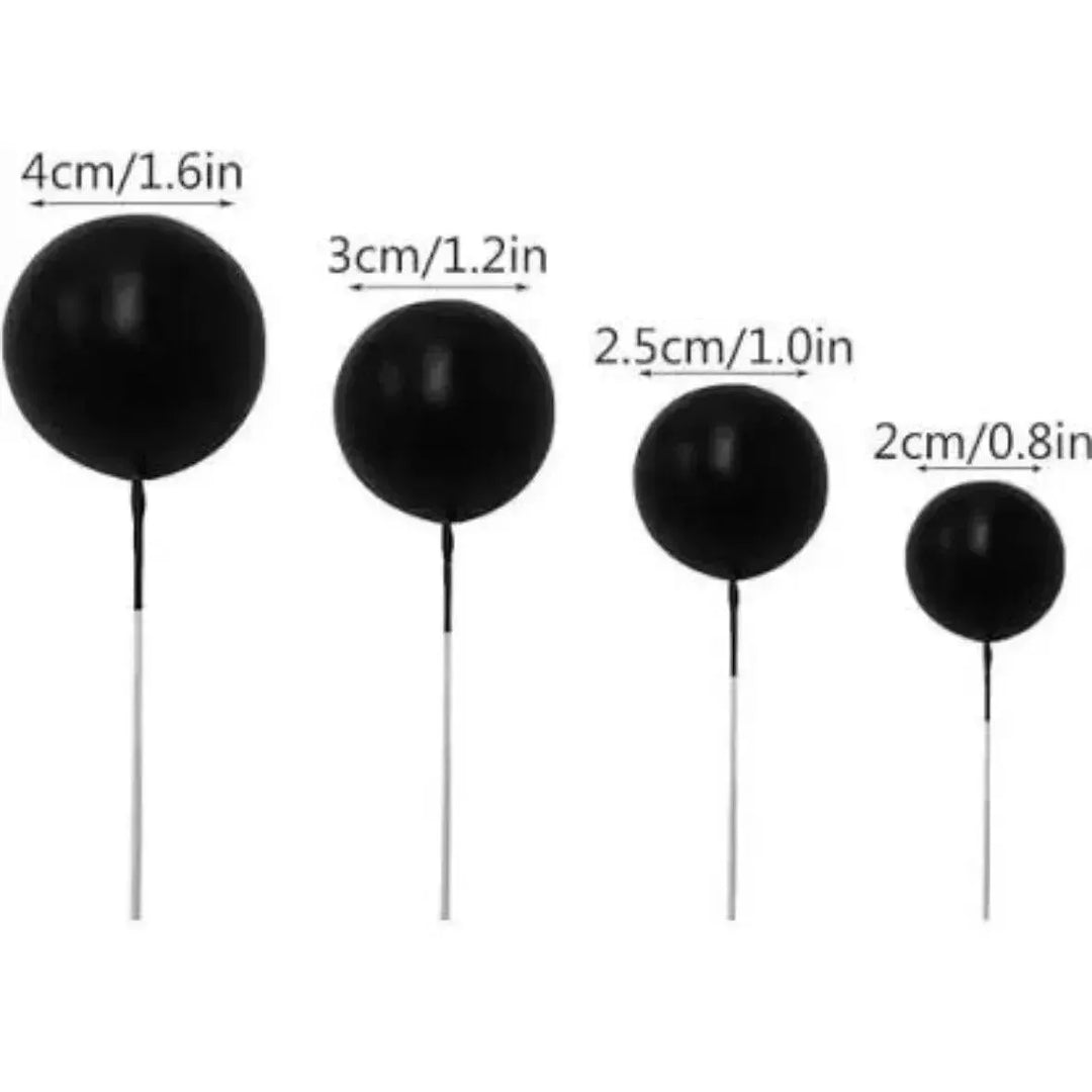 FAUX BALL MULTISIZE BLACK 20PCS