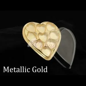 9 Cavity Heart Chocolate Box Metalic Gold bakersmart.in