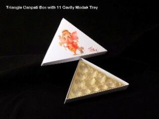 Triangle-Ganpati-Box-with-11-Cavity-Modak-Tray-Small-bakersmart.in