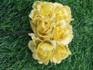 Artificial Yellow Rose Crush Flower Bunch Of 6 pc