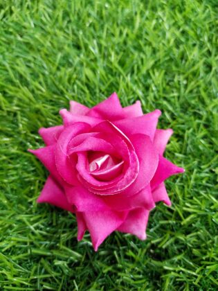 Artificial Rose Flower Dark Pink Pack oF 5pcs
